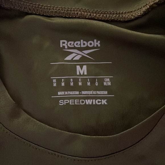 Men’s Reebok Navy Green Speedwick Athletic Tee - Workout Shirt - Medium Men’s - Picture 2 of 4